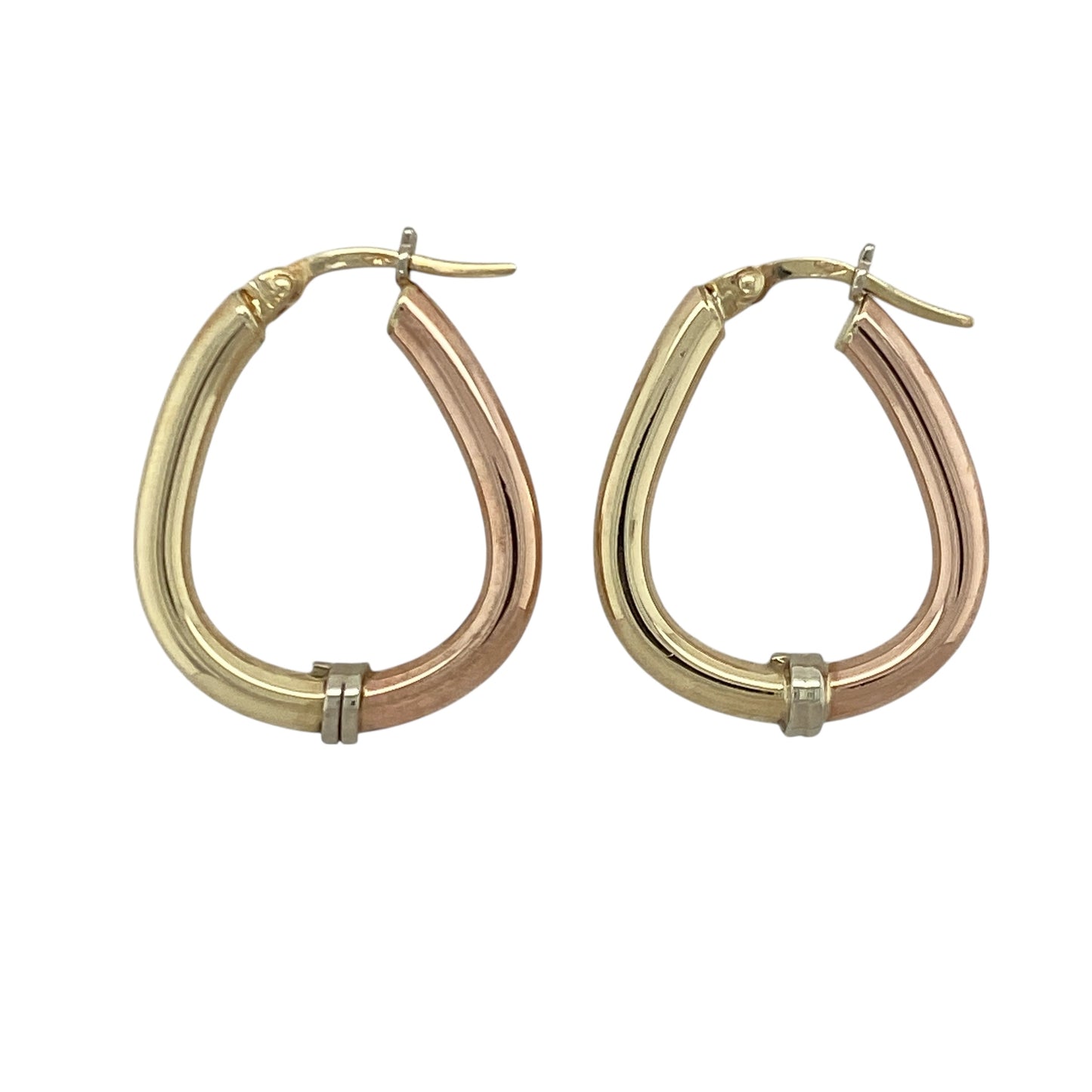 9ct Gold Oval Creole Earrings
