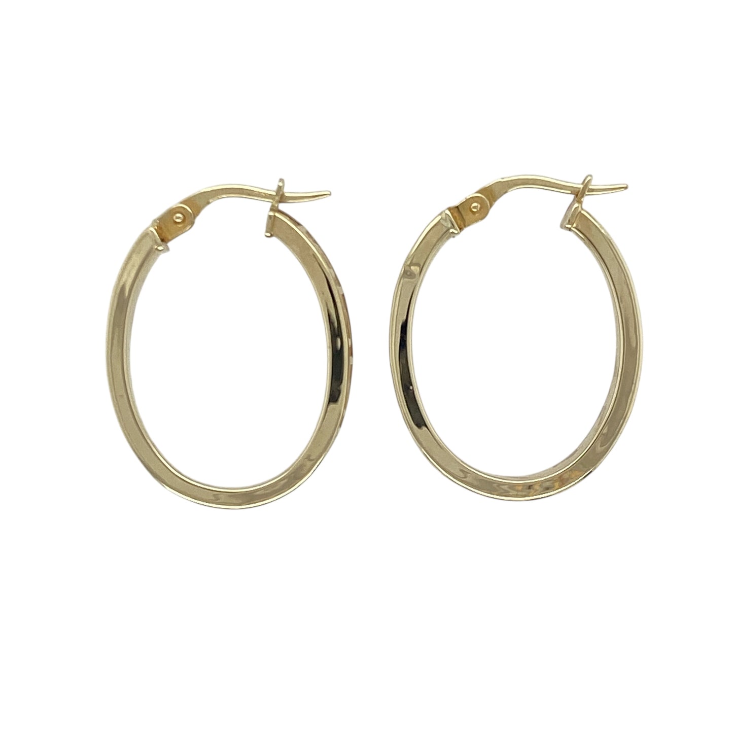 9ct Gold Greek Key Oval Creole Earrings