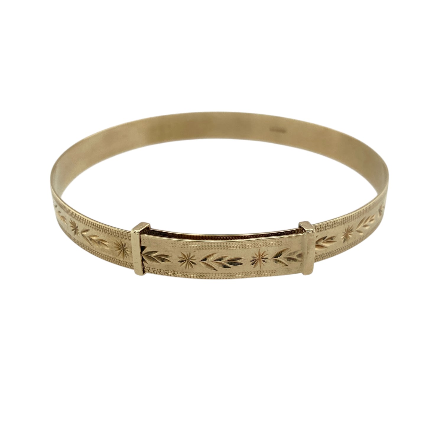9ct Solid Gold Patterned Expanding Bangle
