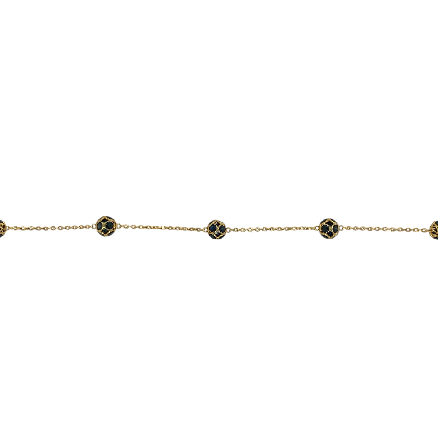 18ct Gold & Sapphire Set Ball 7.25" Bracelet