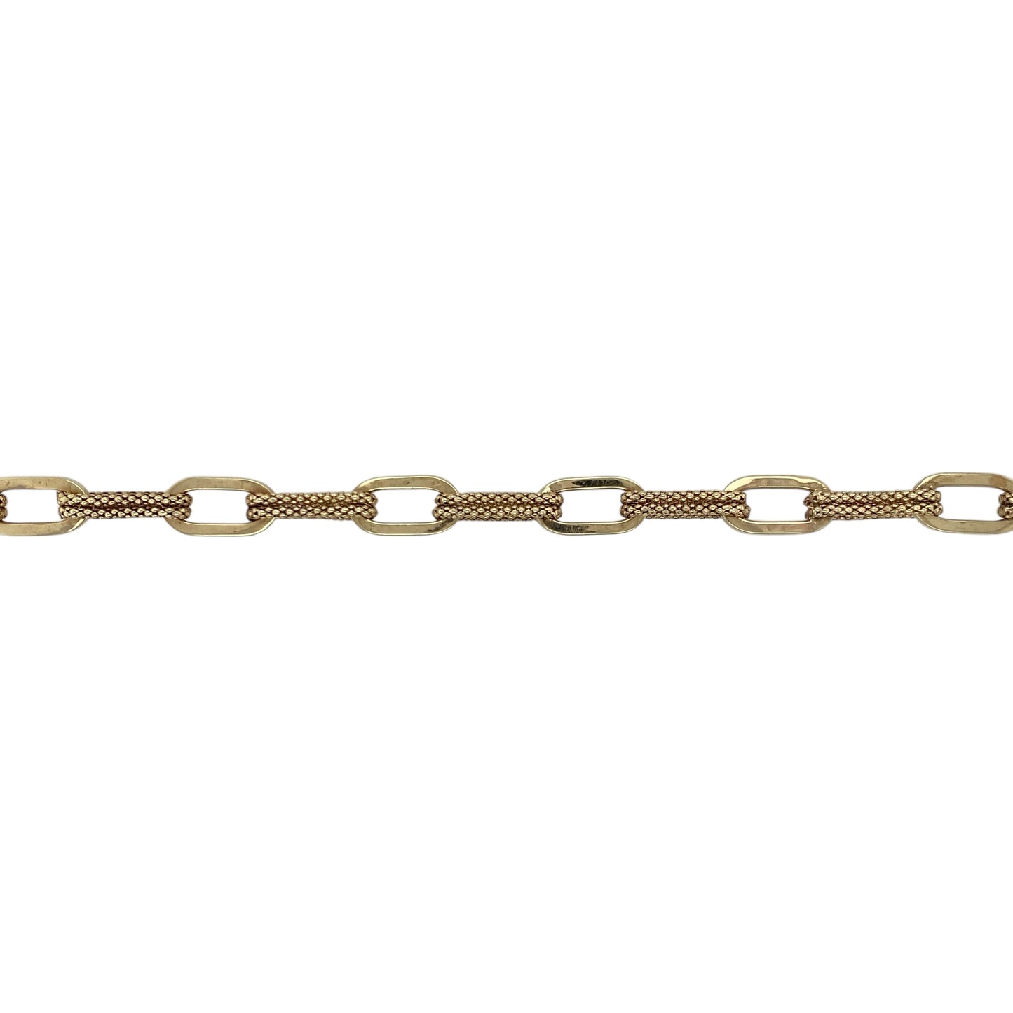9ct Gold Textured Long Link 8" Bracelet