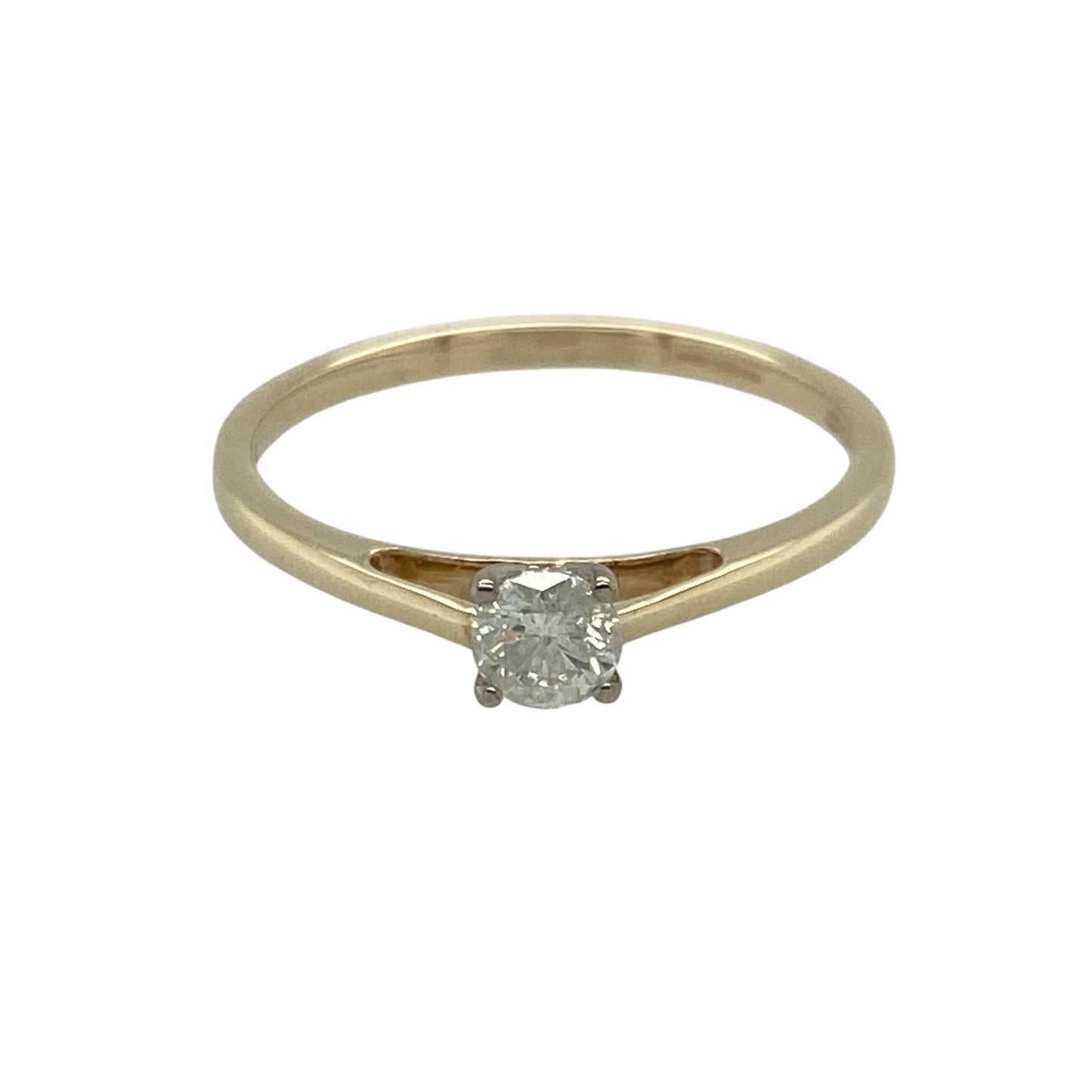 9ct Gold & Diamond Set Solitaire Ring