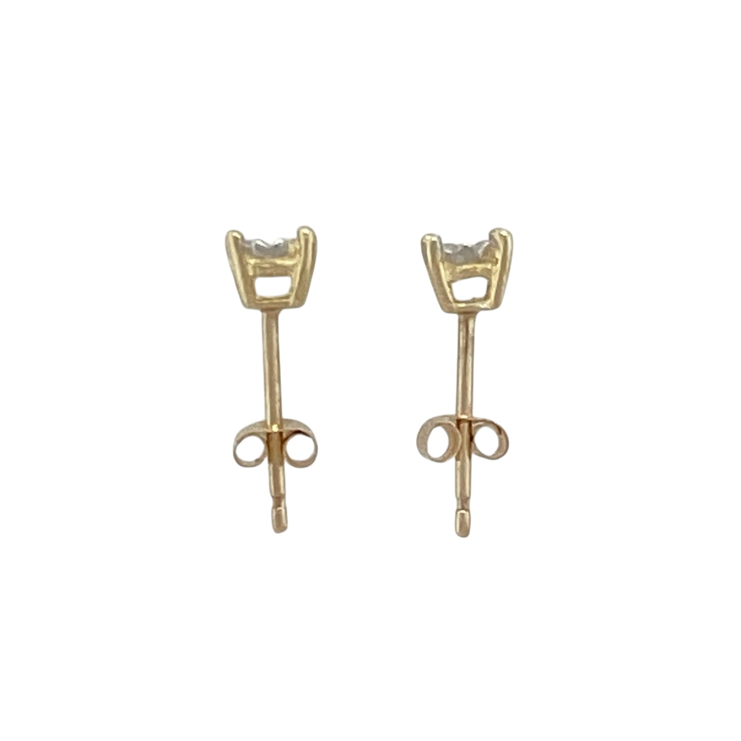 9ct Gold & Diamond Illusion Set Solitaire Stud Earrings