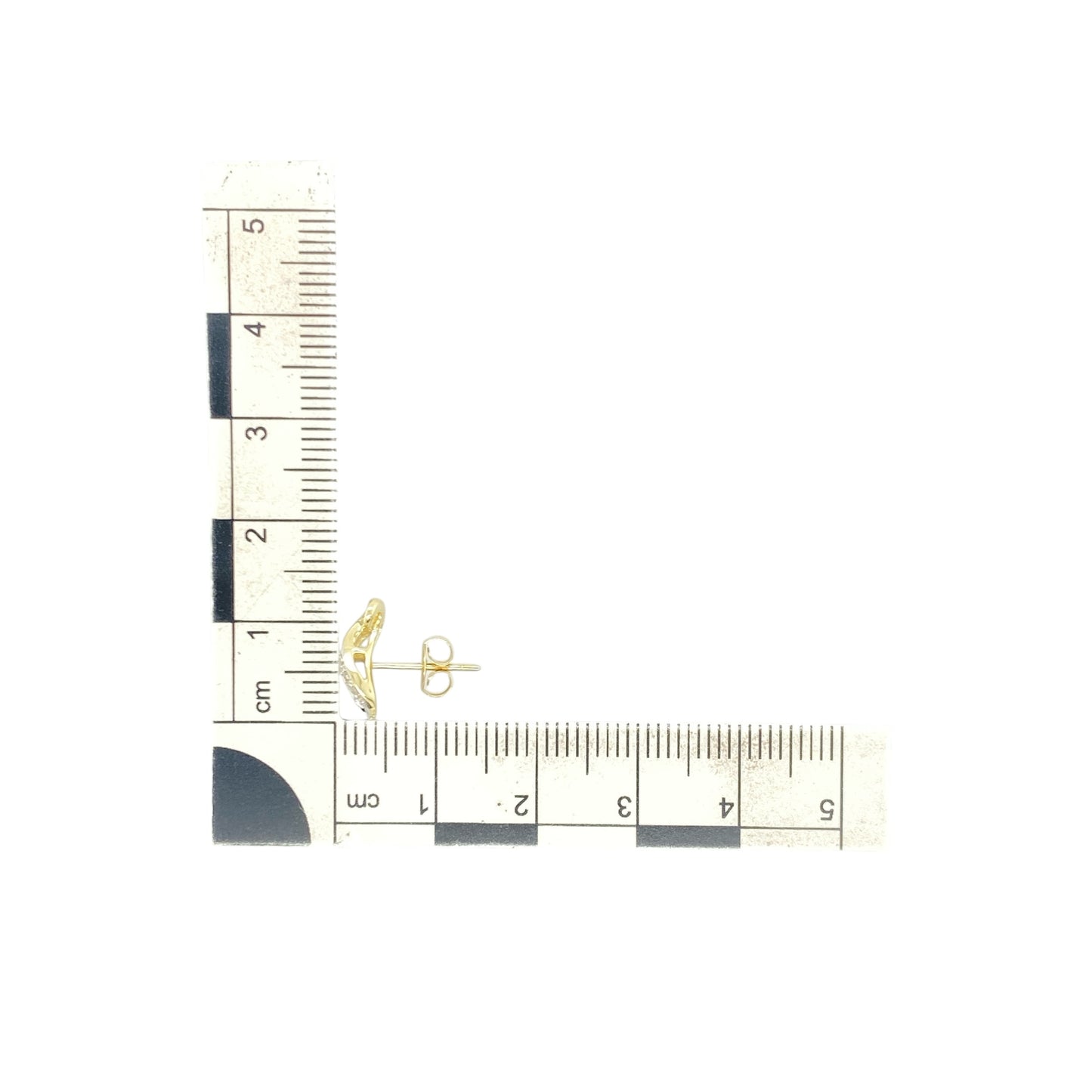 9ct Gold & Diamond Set Swirl Stud Earrings