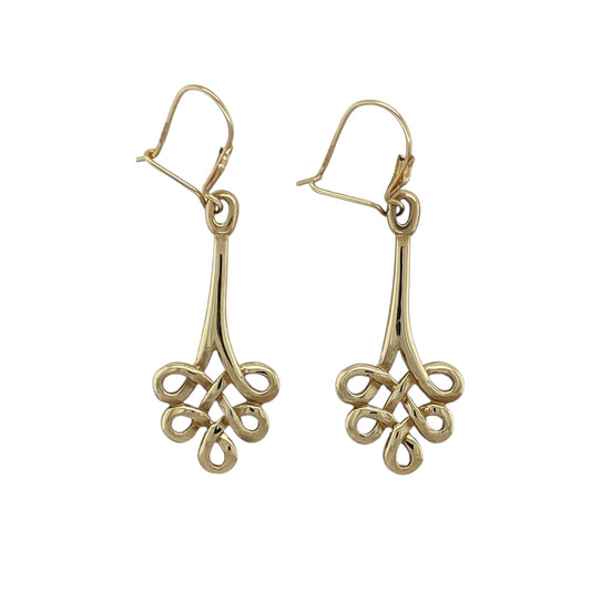 9ct Gold Knot Drop Earrings