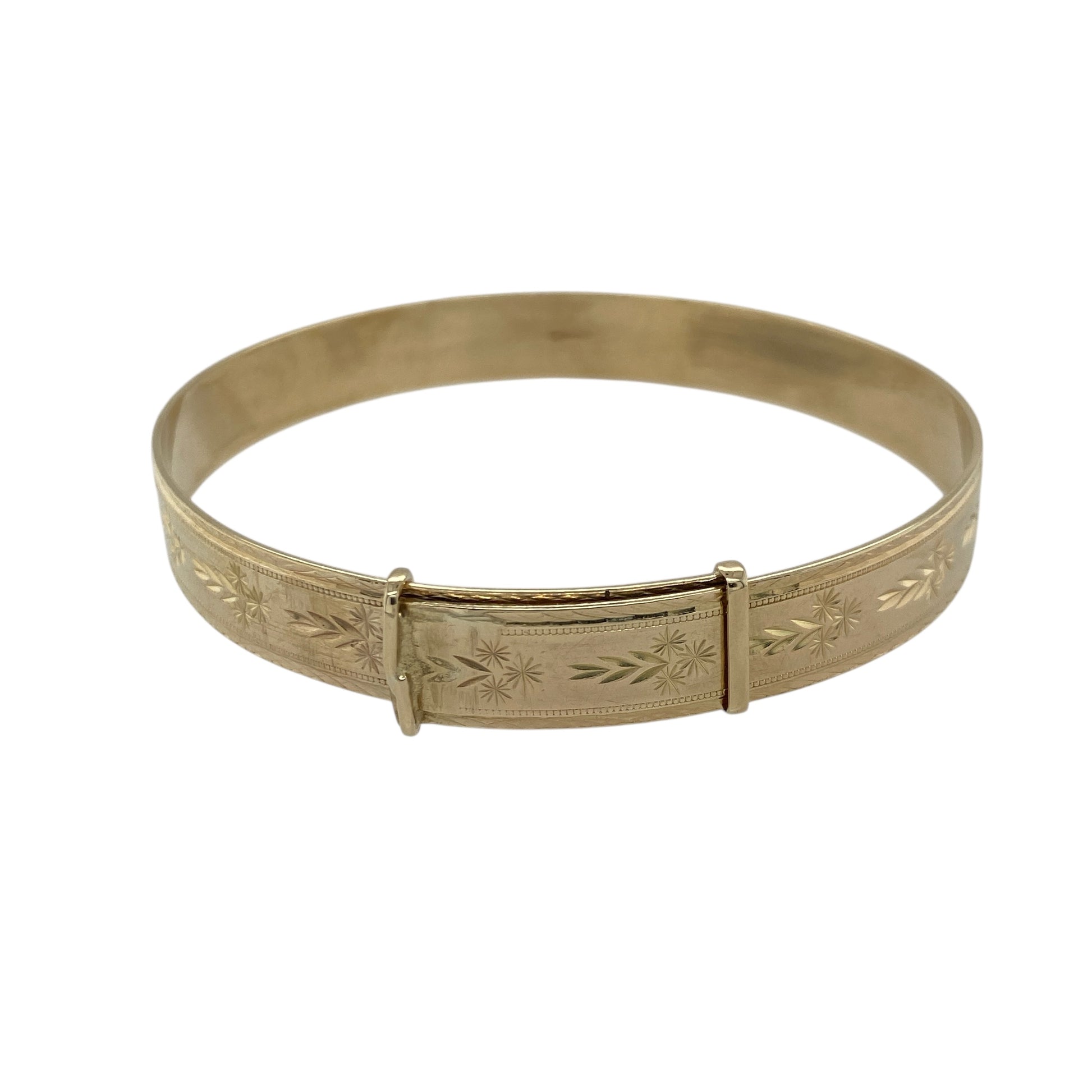 9ct Gold Patterned Expanding Bangle