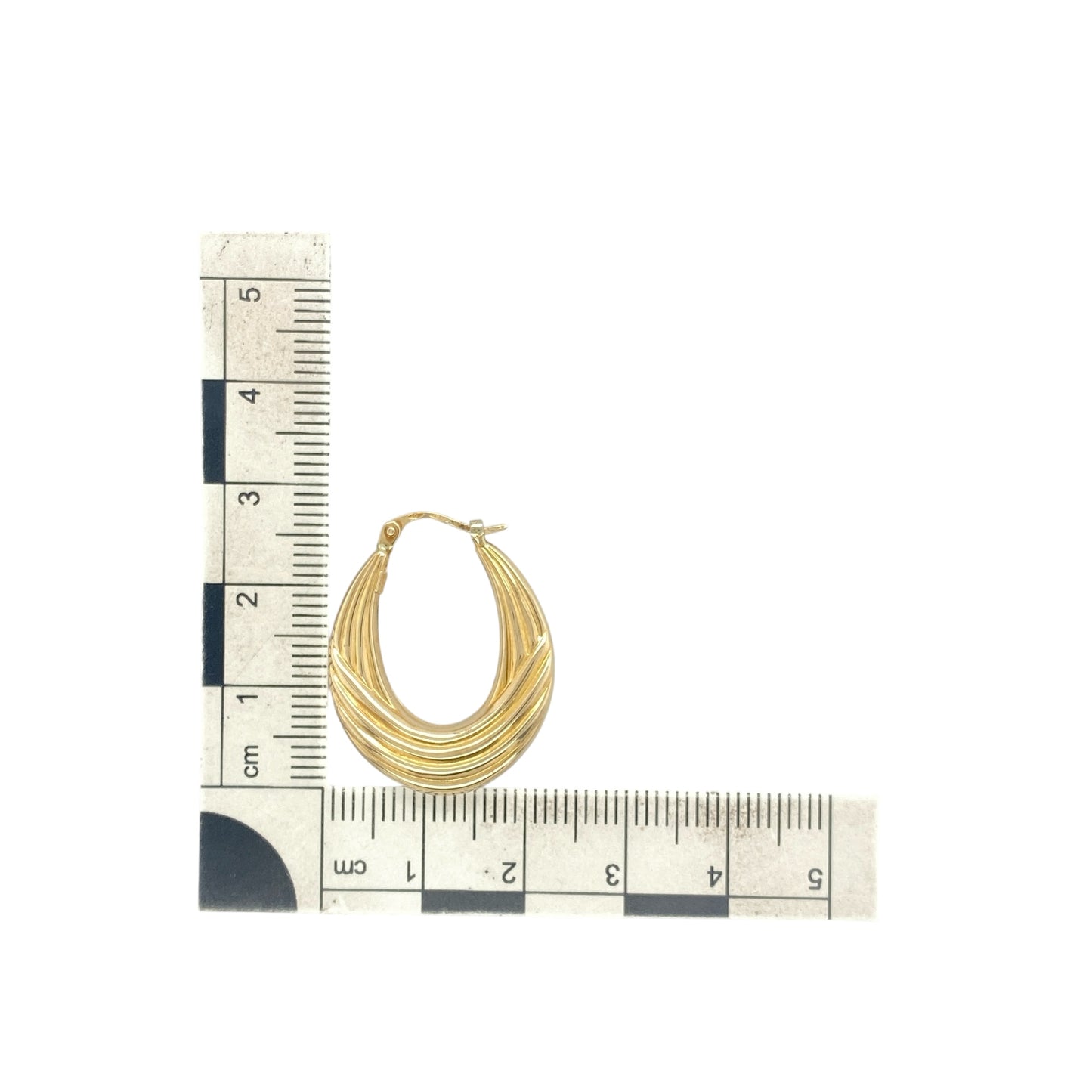 9ct Gold Patterned Creole Earrings