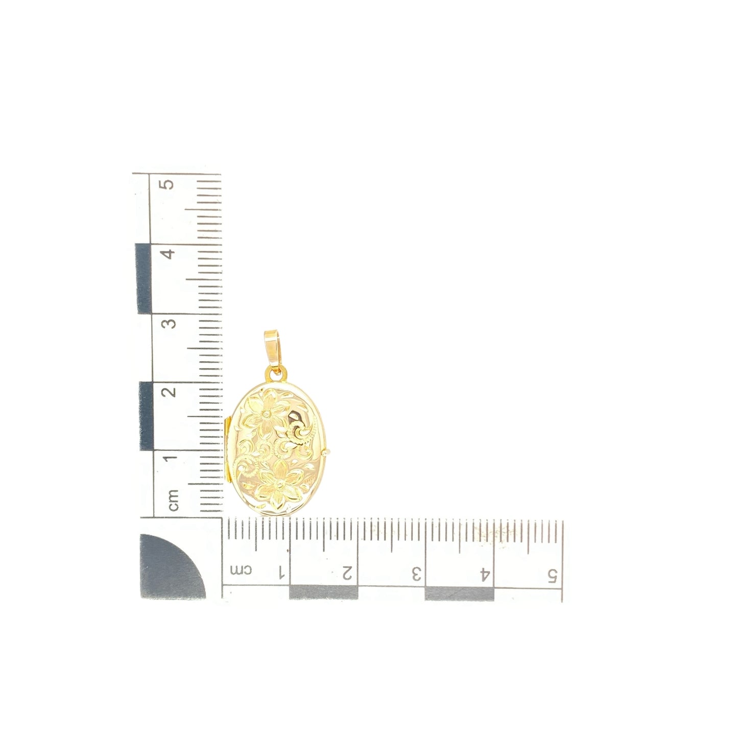 9ct Gold Oval Flower Locket