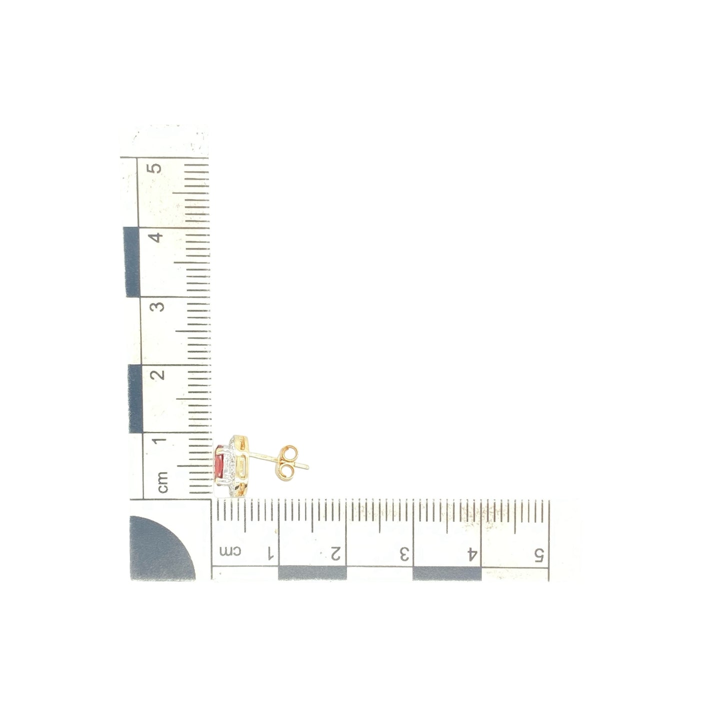 9ct Gold Diamond & Garnet Set Halo Stud Earrings