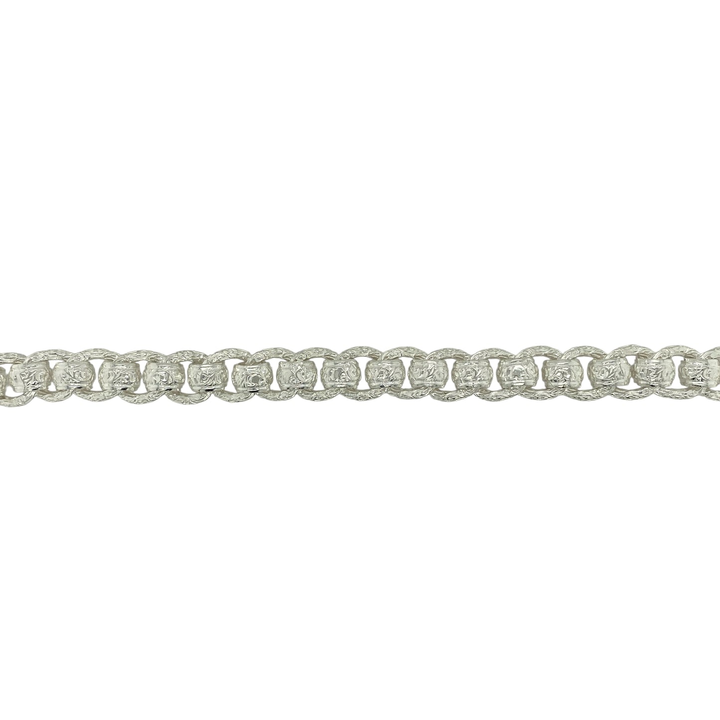 New 925 Silver 7.5" Patterned Rollerball Bracelet