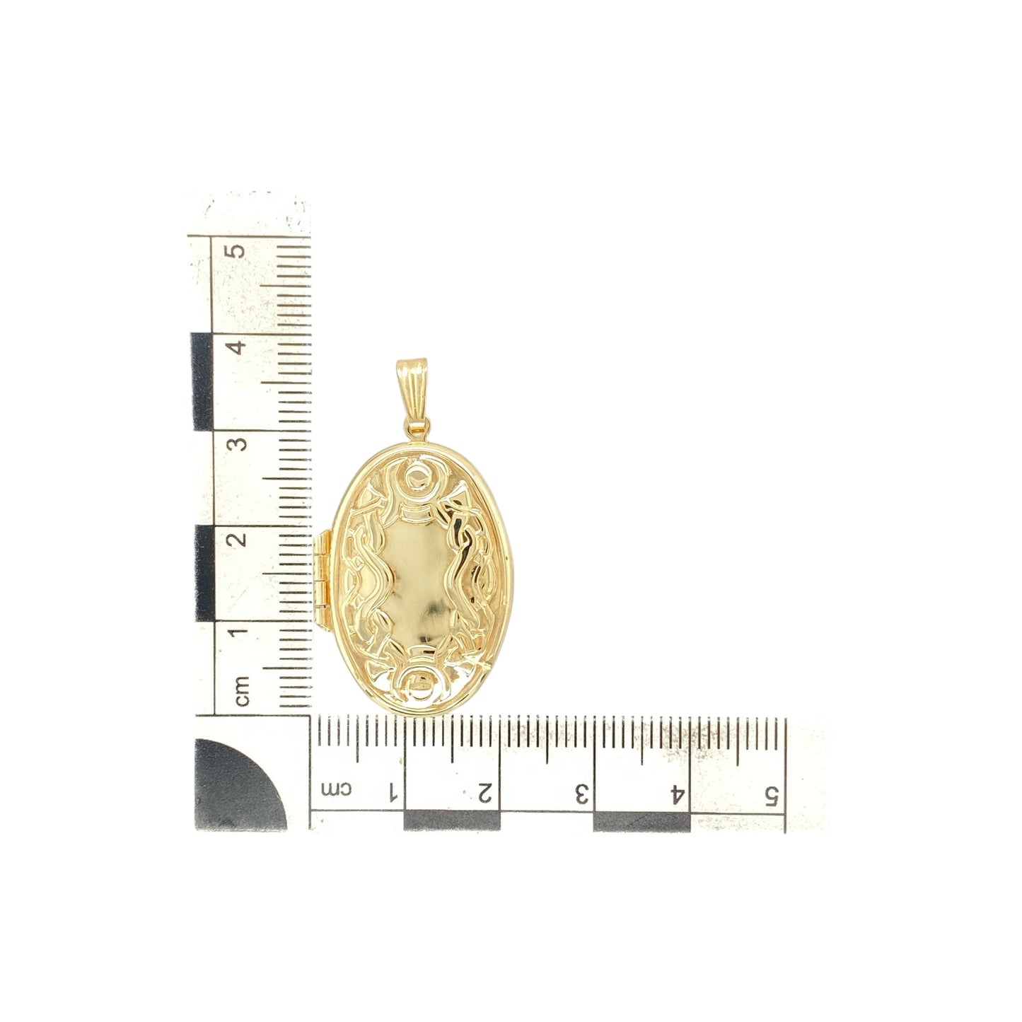 9ct Gold Celtic Patterned Oval Locket