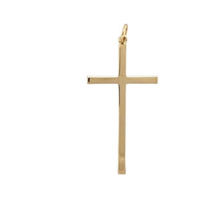 Preowned 9ct Yellow Gold Plain Cross Pendant with the weight 1.40 grams