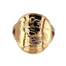 Load image into Gallery viewer, 9ct Gold &amp; 22ct Gold Full Sovereign Ring
