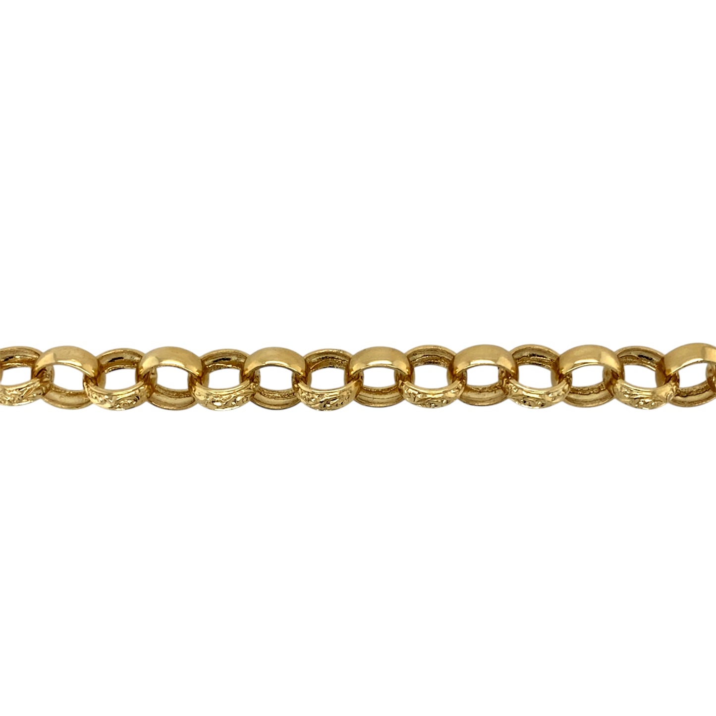 New 9ct Solid Gold 8.5" Patterned Belcher Bracelet