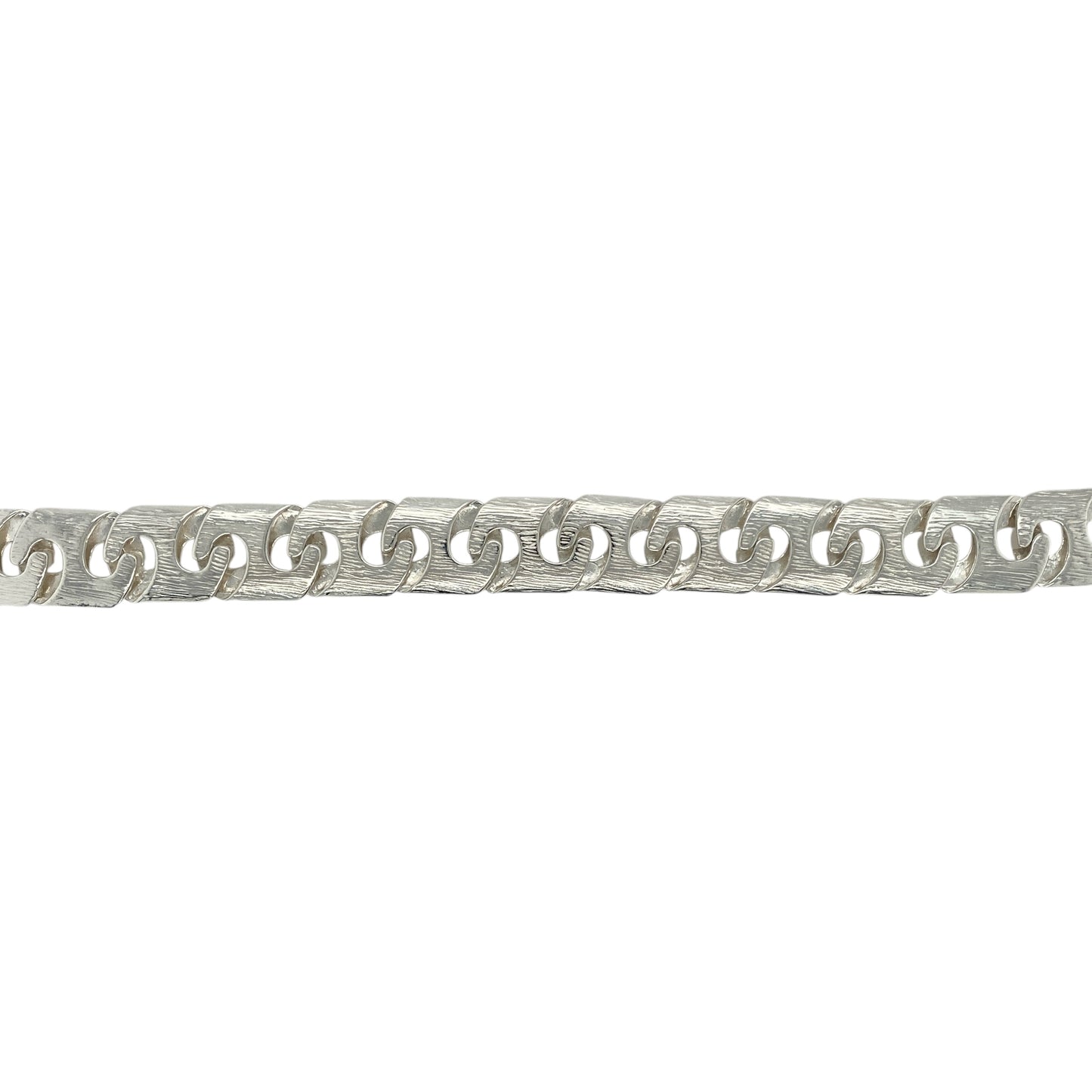 New 925 Silver 8" Patterned Bali Link Bracelet