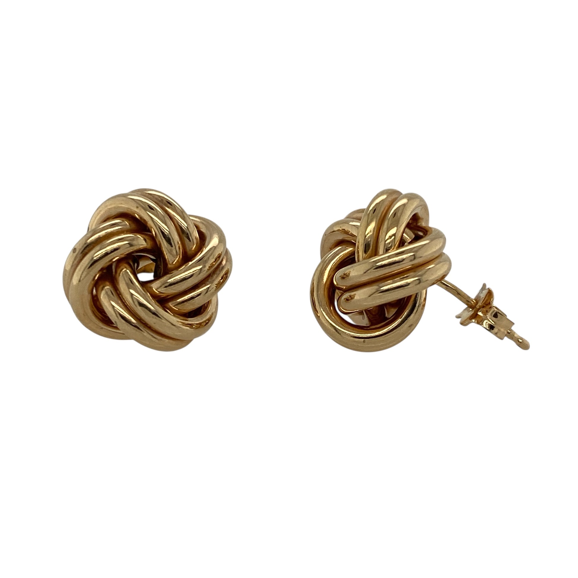 9ct Gold 14mm Knot Stud Earrings
