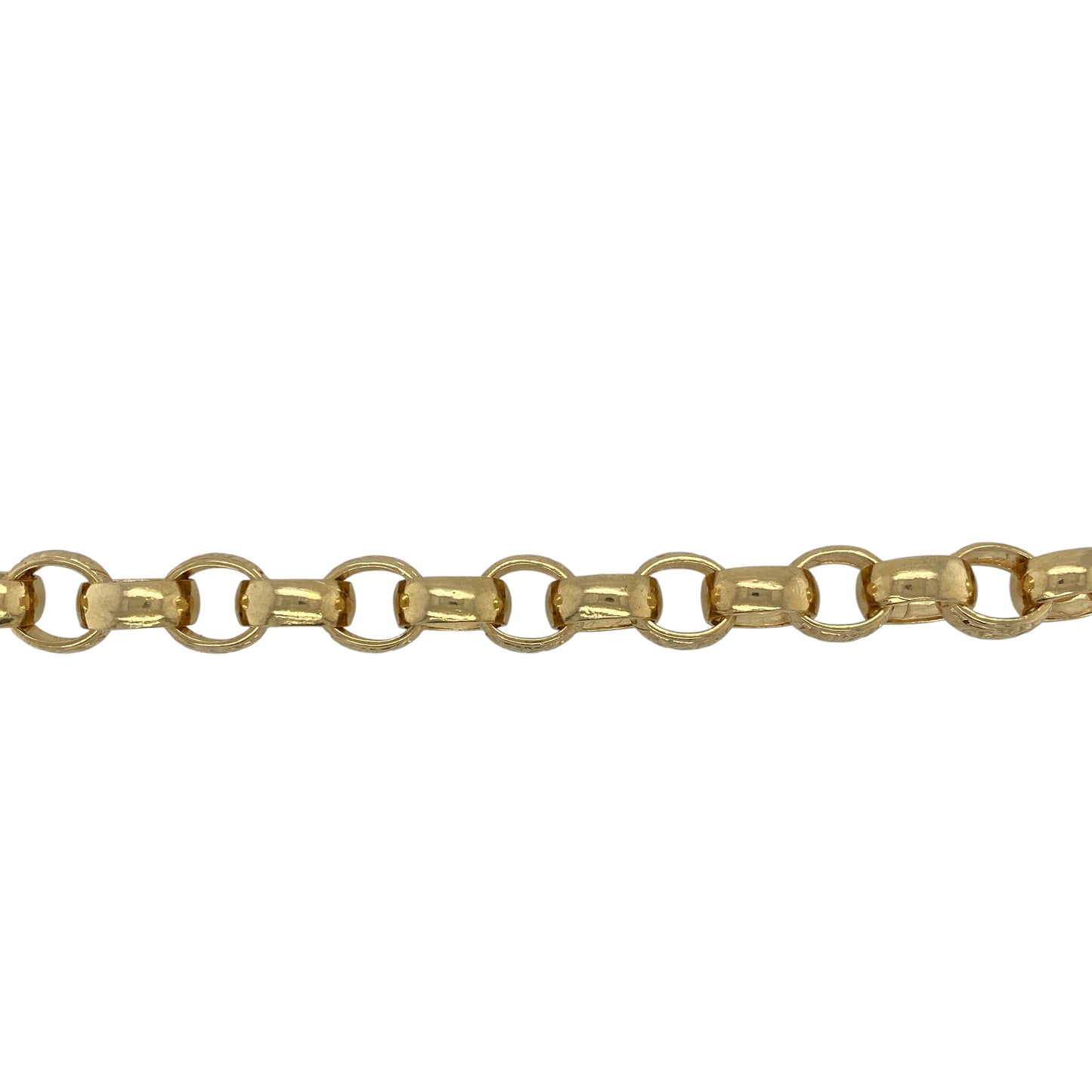 New Solid 925 Silver Heavily 9ct Gold Plated 9" Patterned Belcher Bracelet