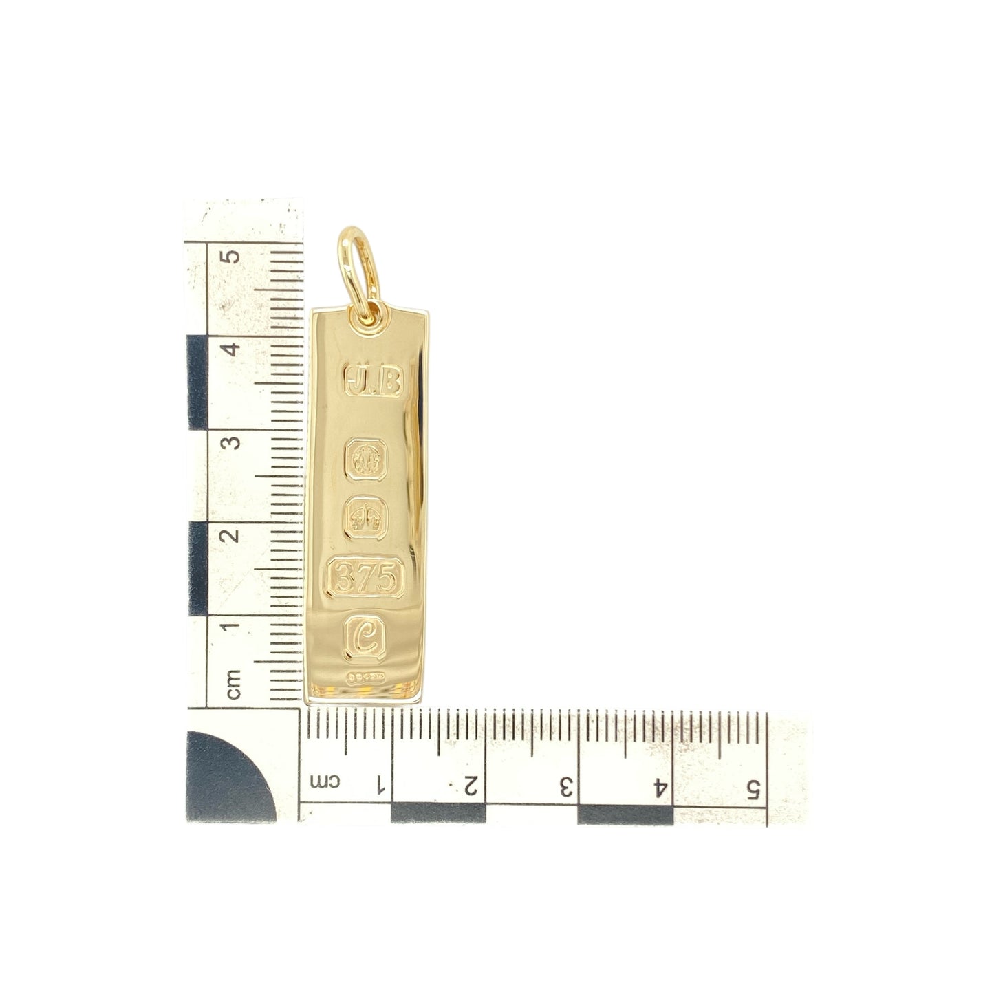 9ct Solid Gold Hallmarked Ingot Bar Pendant
