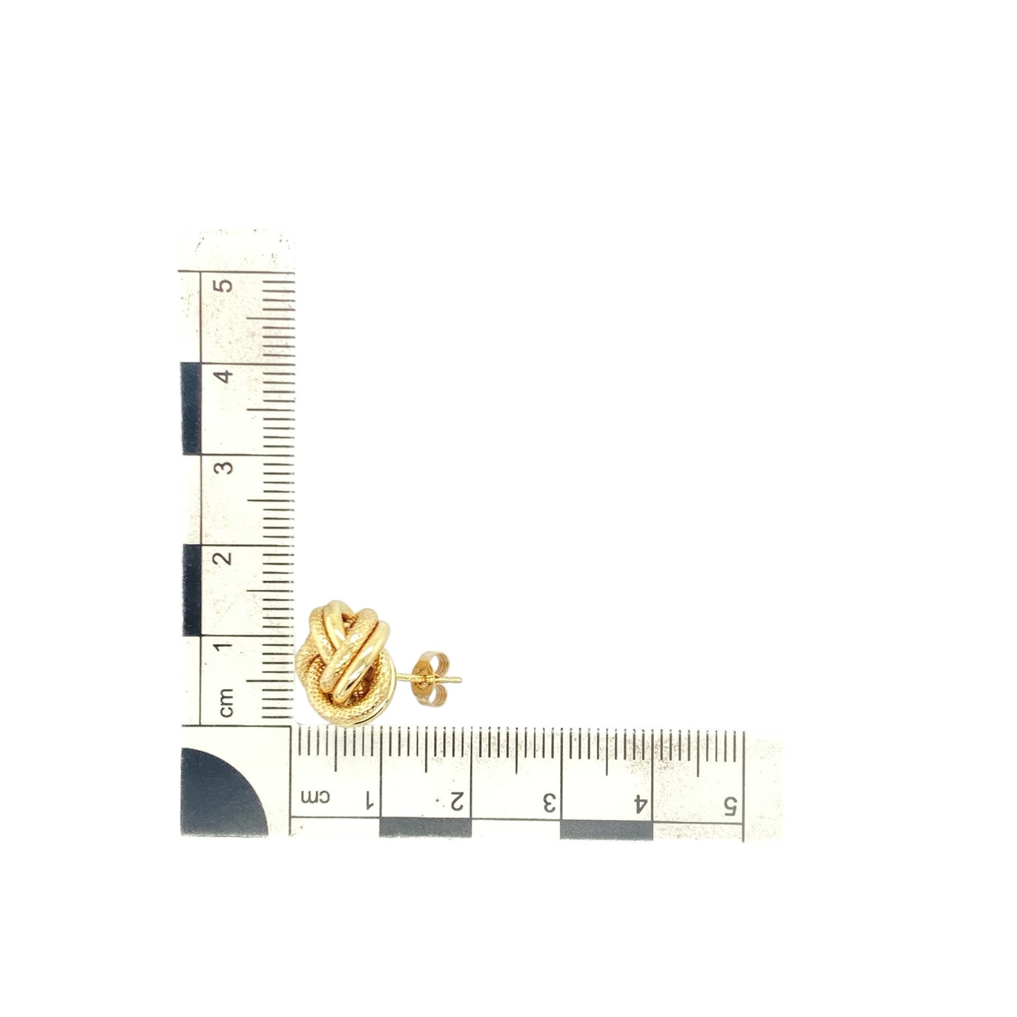 9ct Gold 13mm Patterned Knot Stud Earrings