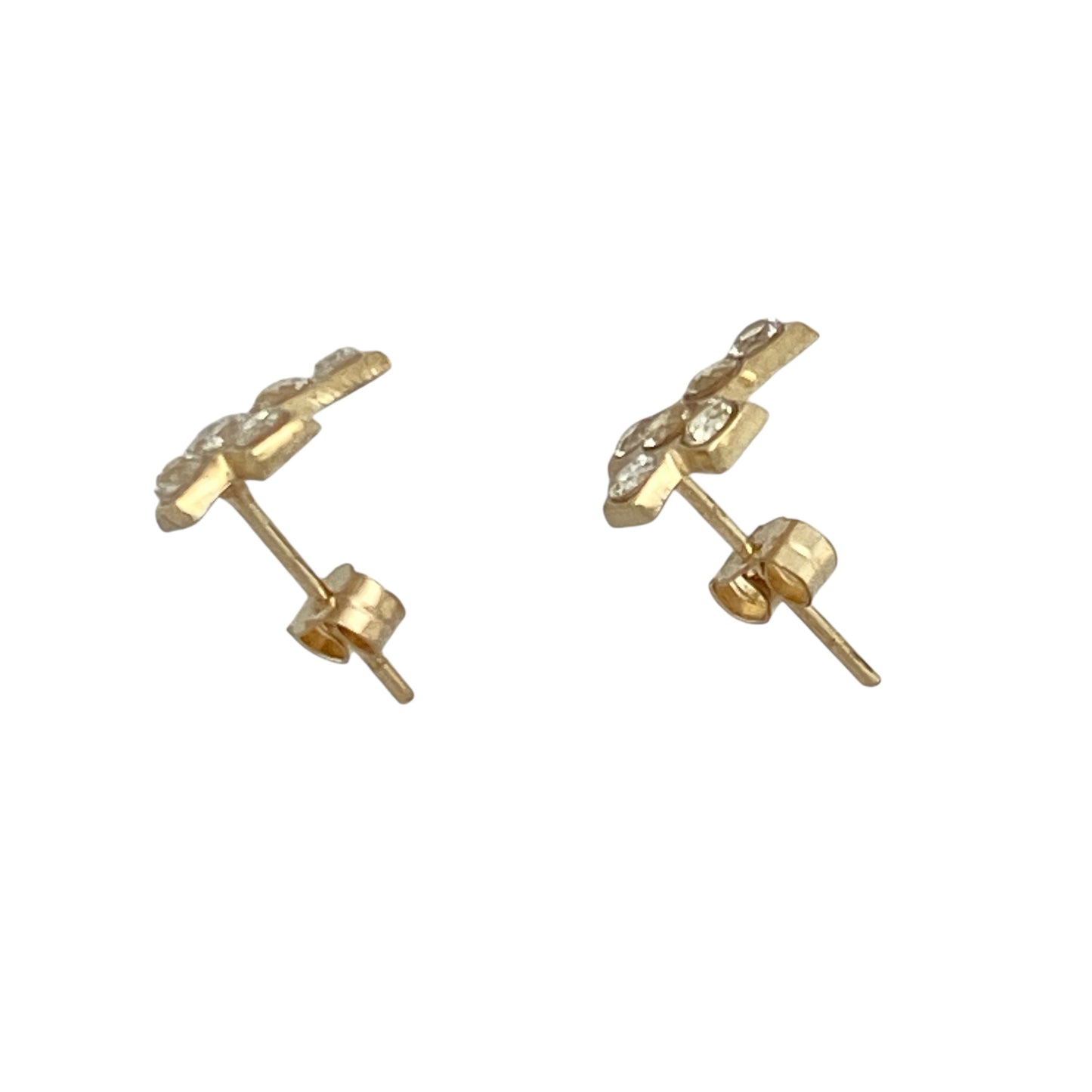 9ct Gold & Cubic Zirconia Set Cross Stud Earrings