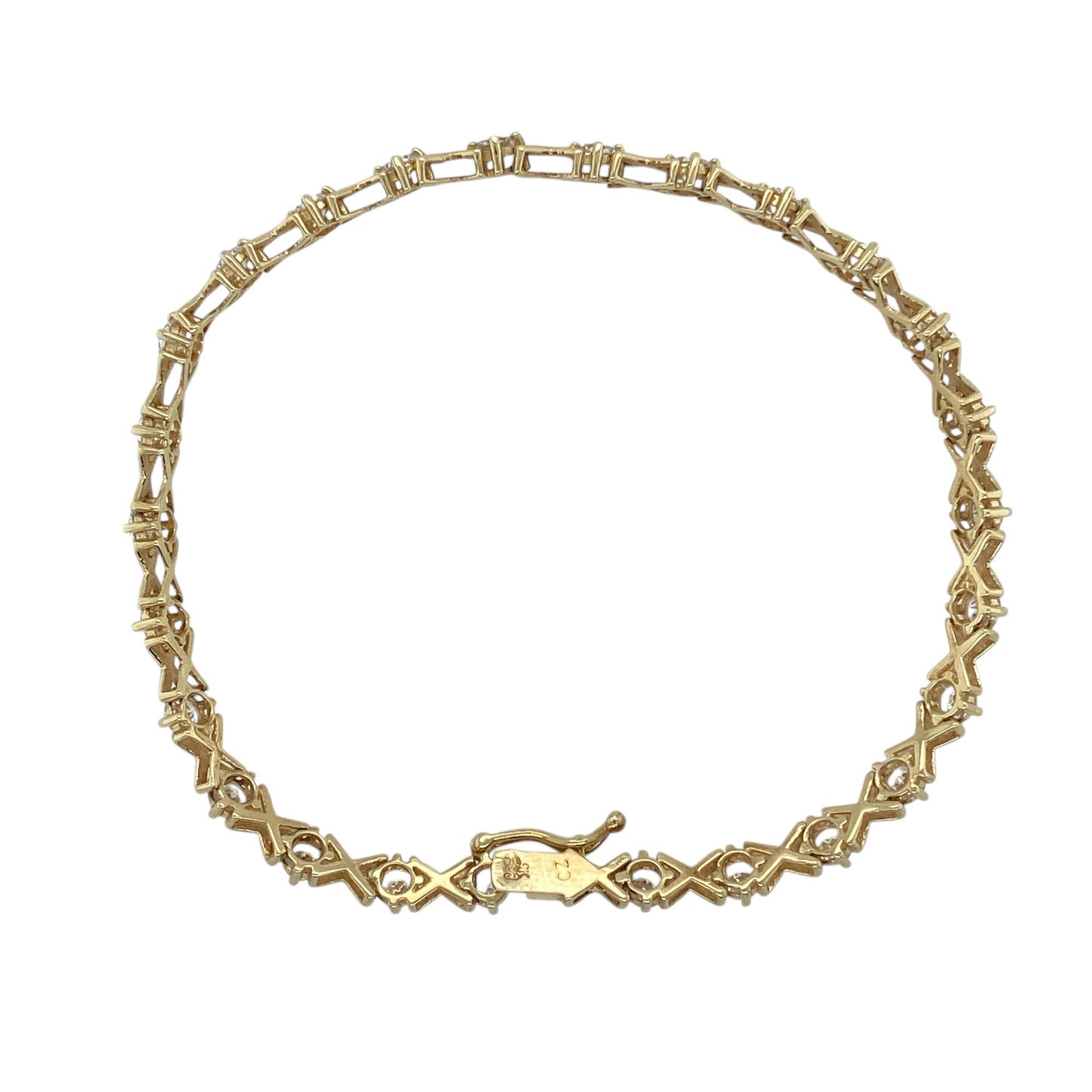 9ct Gold & Cubic Zirconia Set 7" Bracelet
