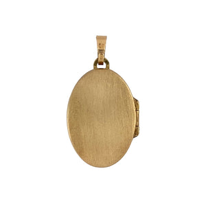Preowned 9ct Yellow Gold Engraved Patterned Family Oval Locket with the weight 3.80 grams