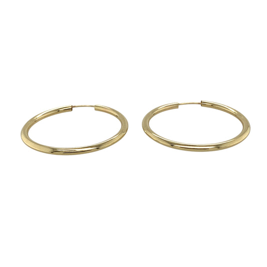 9ct Gold Plain Hoop Earrings