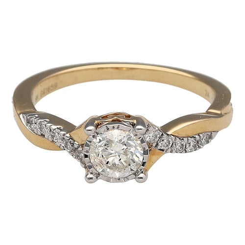 New 9ct Gold & Diamond Solitaire Twist Ring