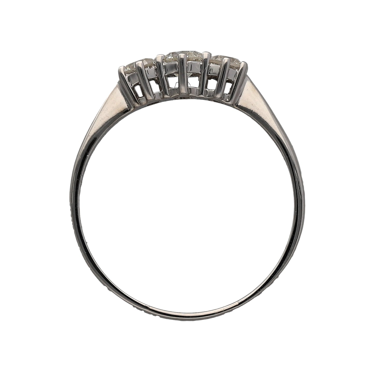18ct White Gold & Diamond Set Trilogy Ring
