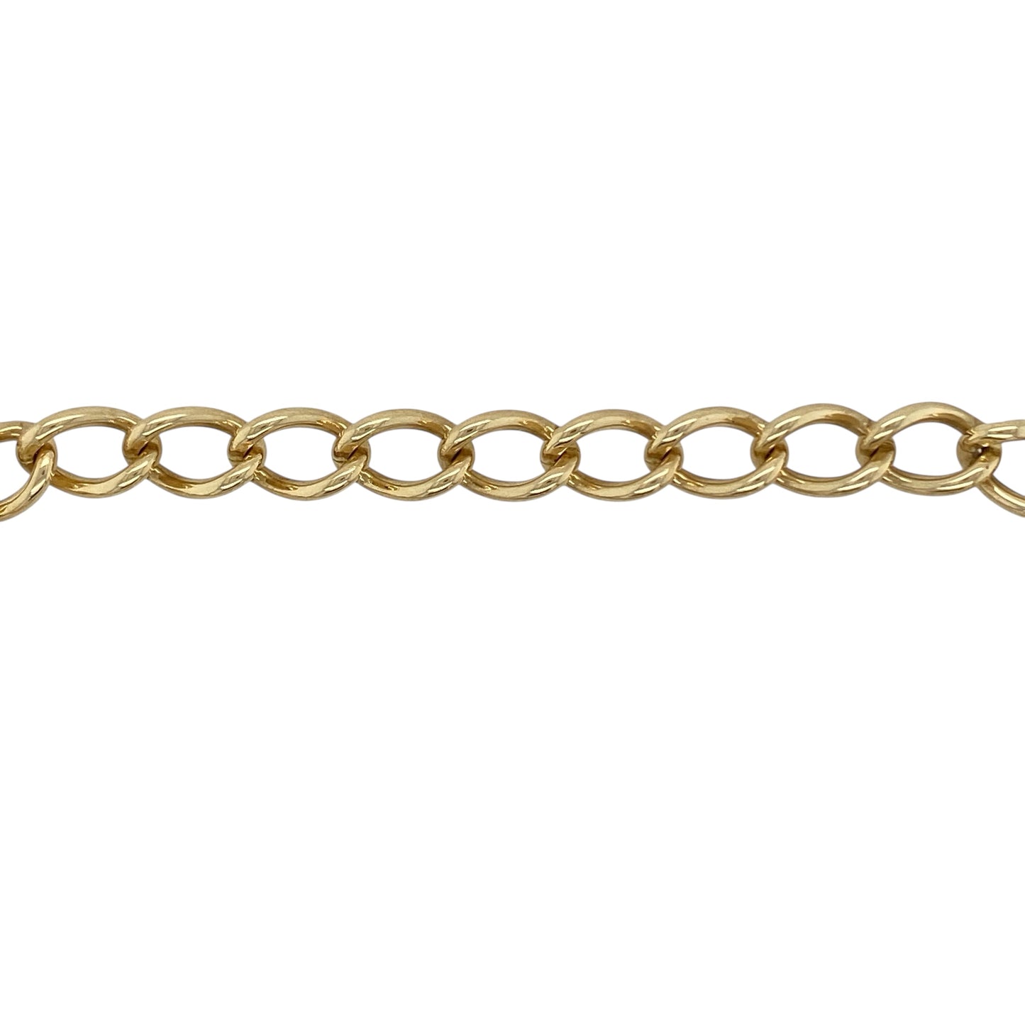 9ct Gold 7" Heart Padlock Charm Bracelet