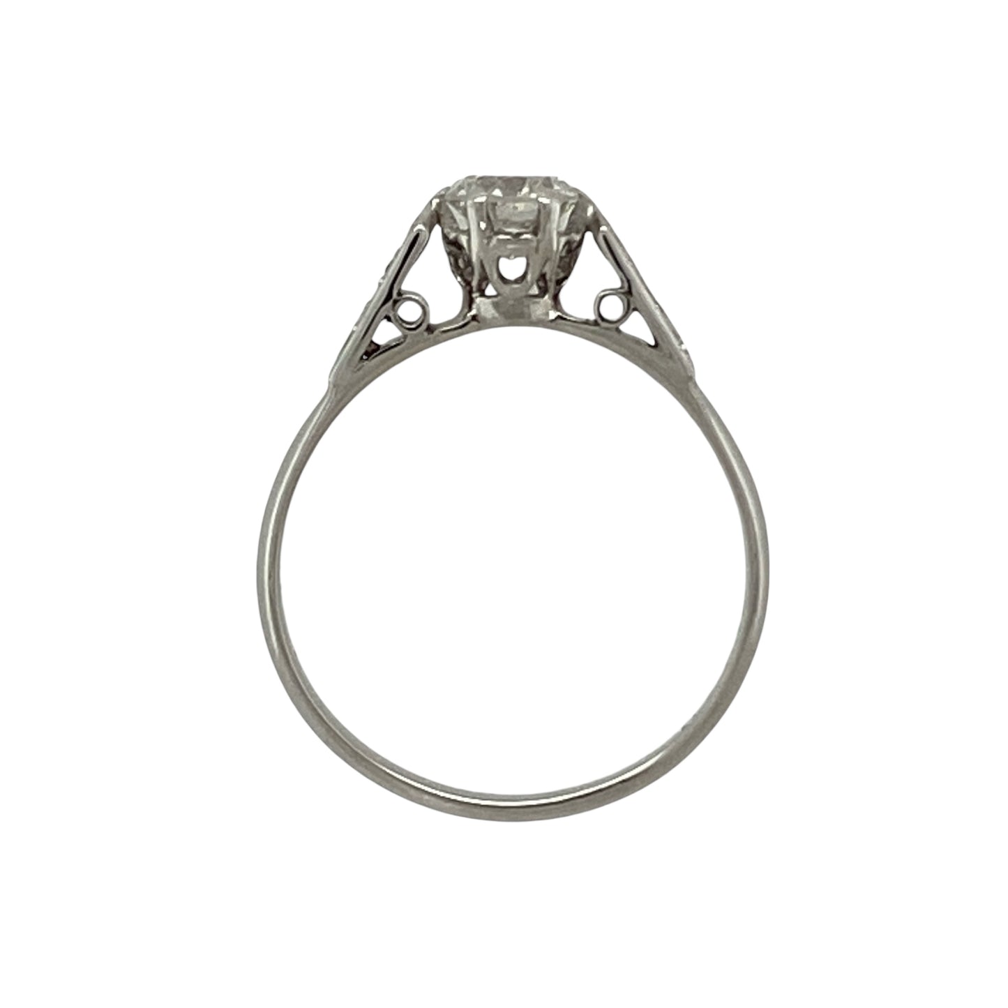 18ct White Gold & Platinum Diamond Set Solitaire Ring