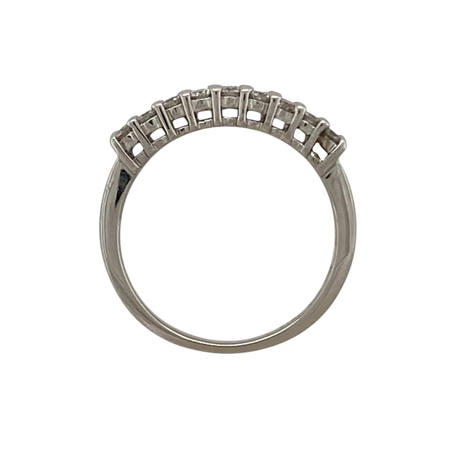 9ct White Gold & Diamond Set Two Row Band Ring