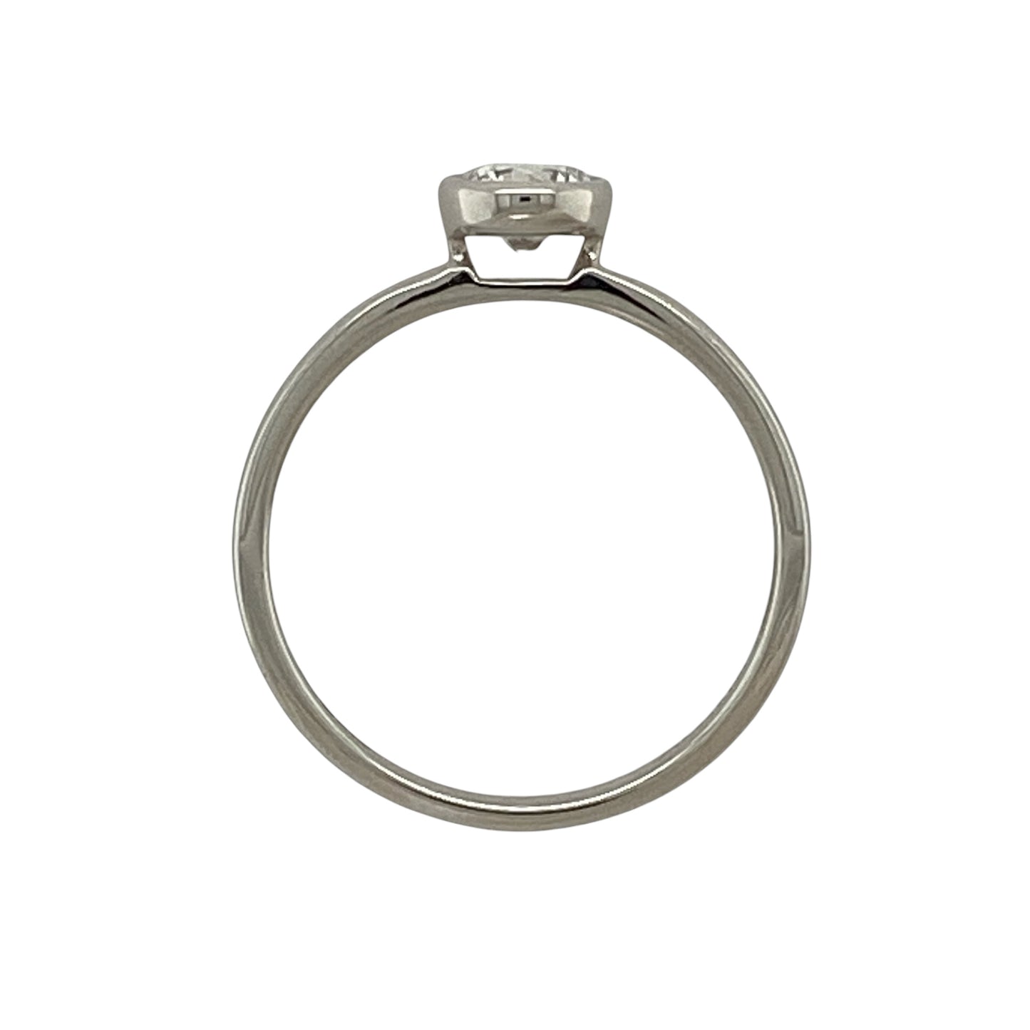 9ct White Gold & Cubic Zirconia Solitaire Ring