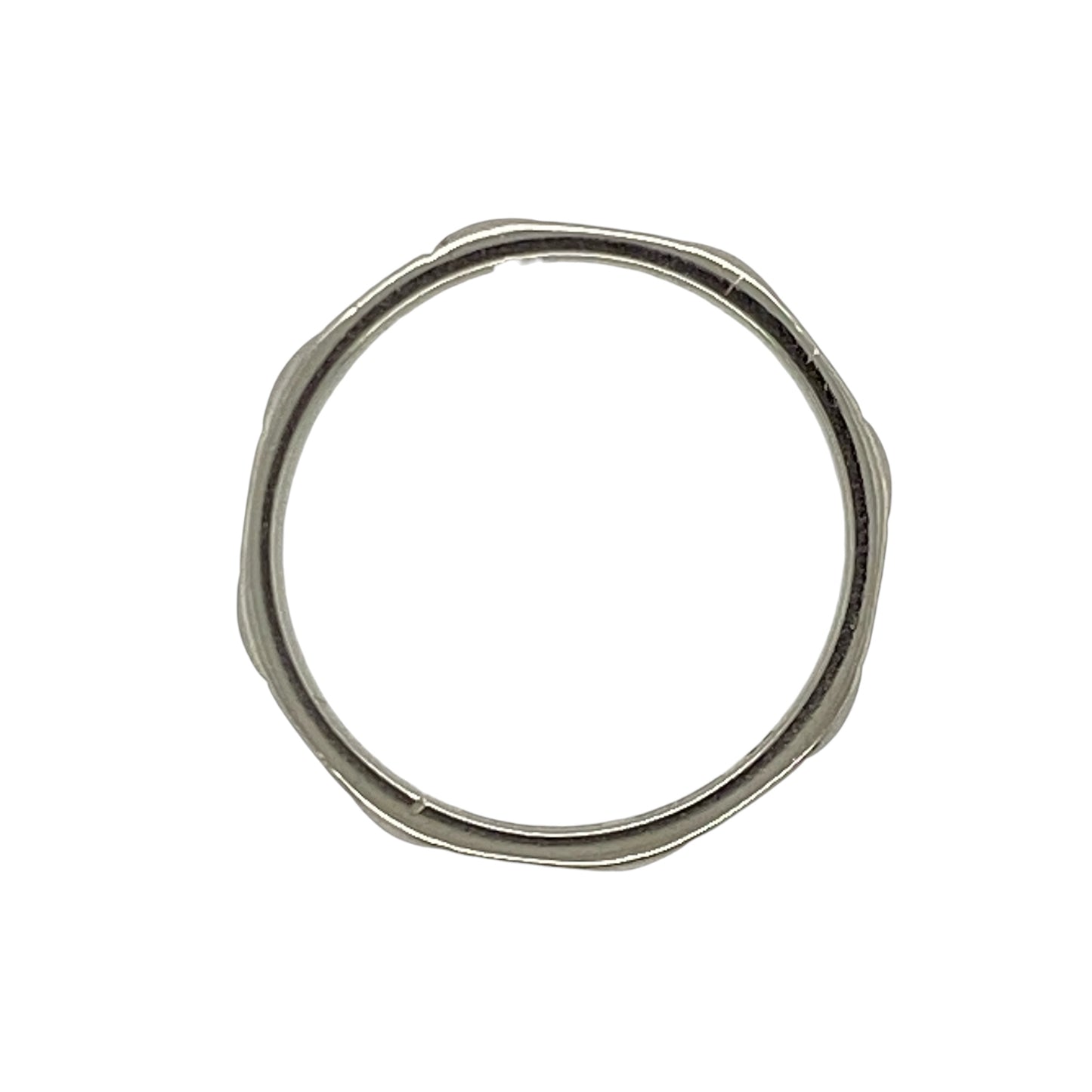 Platinum 4mm Patterned Band Ring