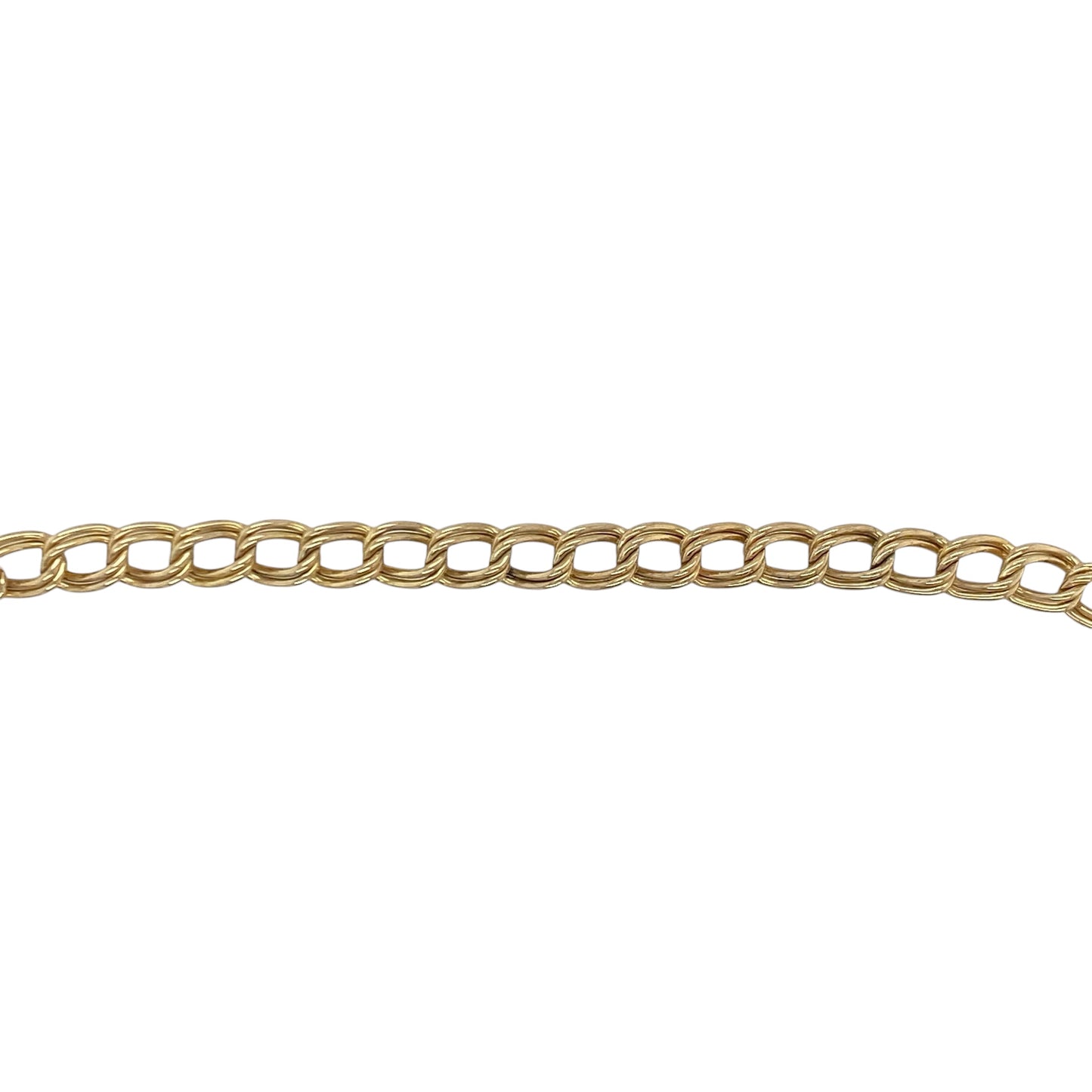9ct Gold 7" Double Curb Charm Bracelet