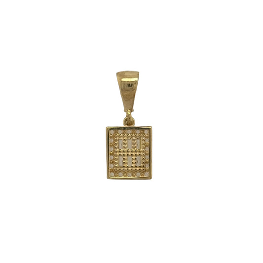 New 9ct Yellow Gold & Cubic Zirconia Cluster Rectangle Pendant with the weight 0.50 grams. The pendant is approx 0.7cm by 0.6cm including the bail