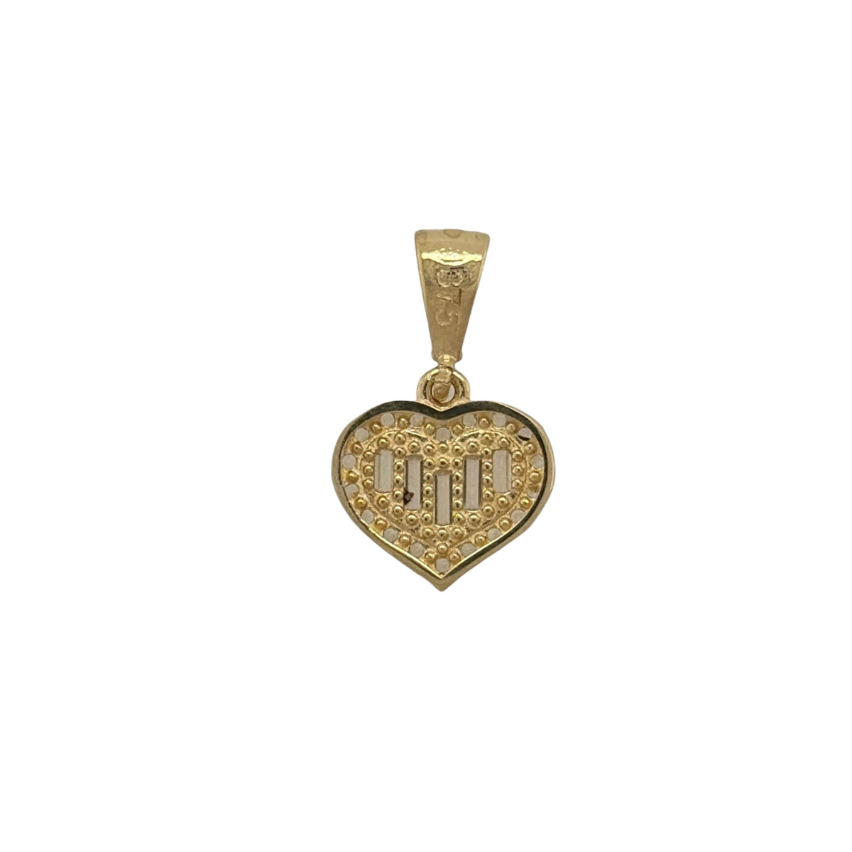 New 9ct Yellow Gold & Cubic Zirconia Cluster Heart Pendant with the weight 0.50 grams. The pendant is approx 0.9cm by 0.9cm including the bail