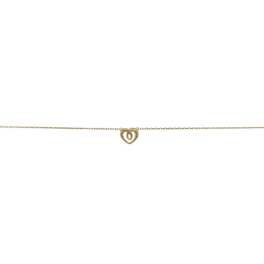 New 9ct Yellow Gold Heart 16" - 18" adjustable Necklace with the weight 1.85 grams and the pendant is approx 8mm by 9mm not including the bail