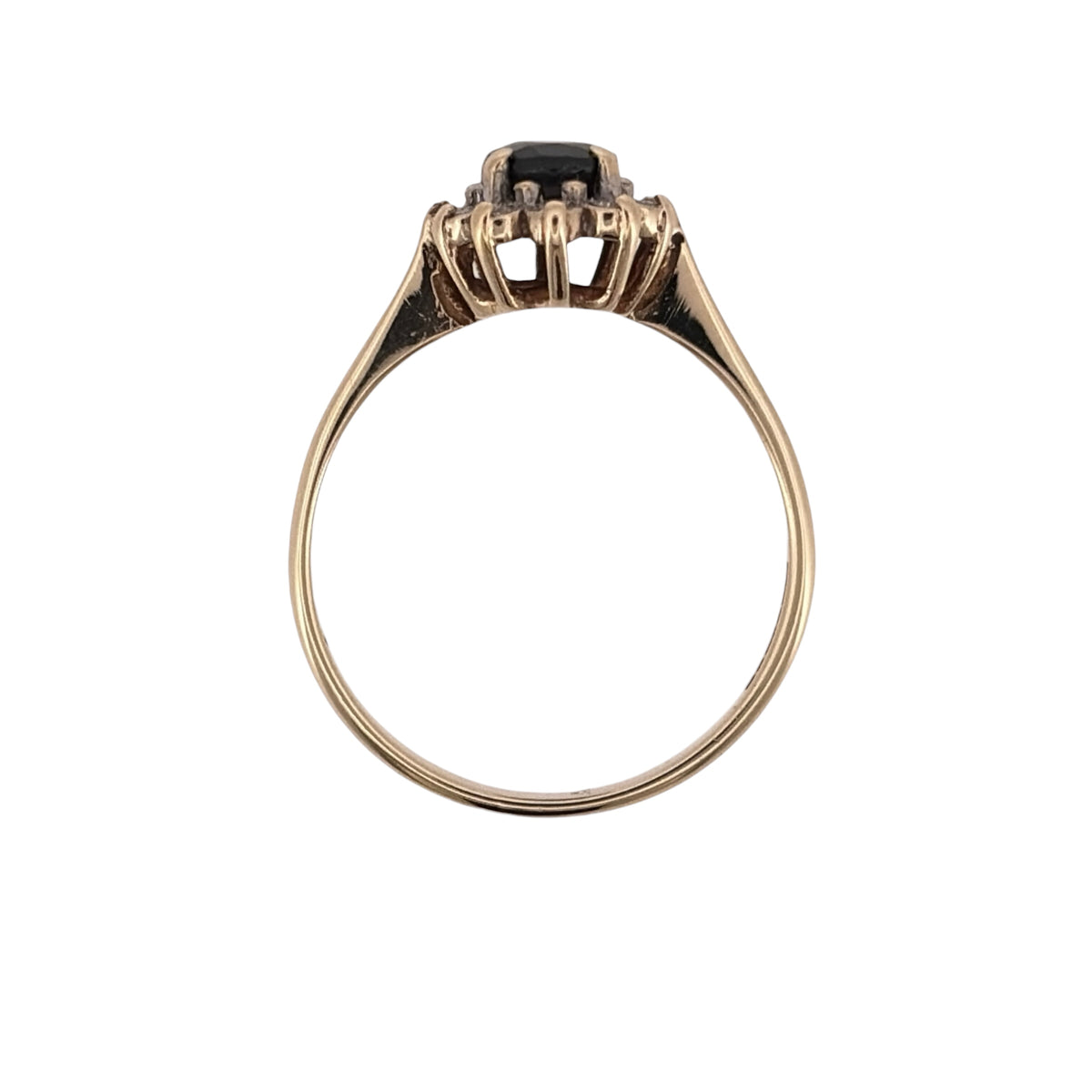 9ct Gold Diamond & Sapphire Cluster Ring