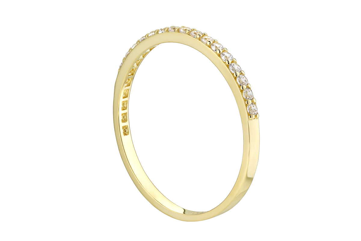 9ct Gold & Cubic Zirconia Band Ring