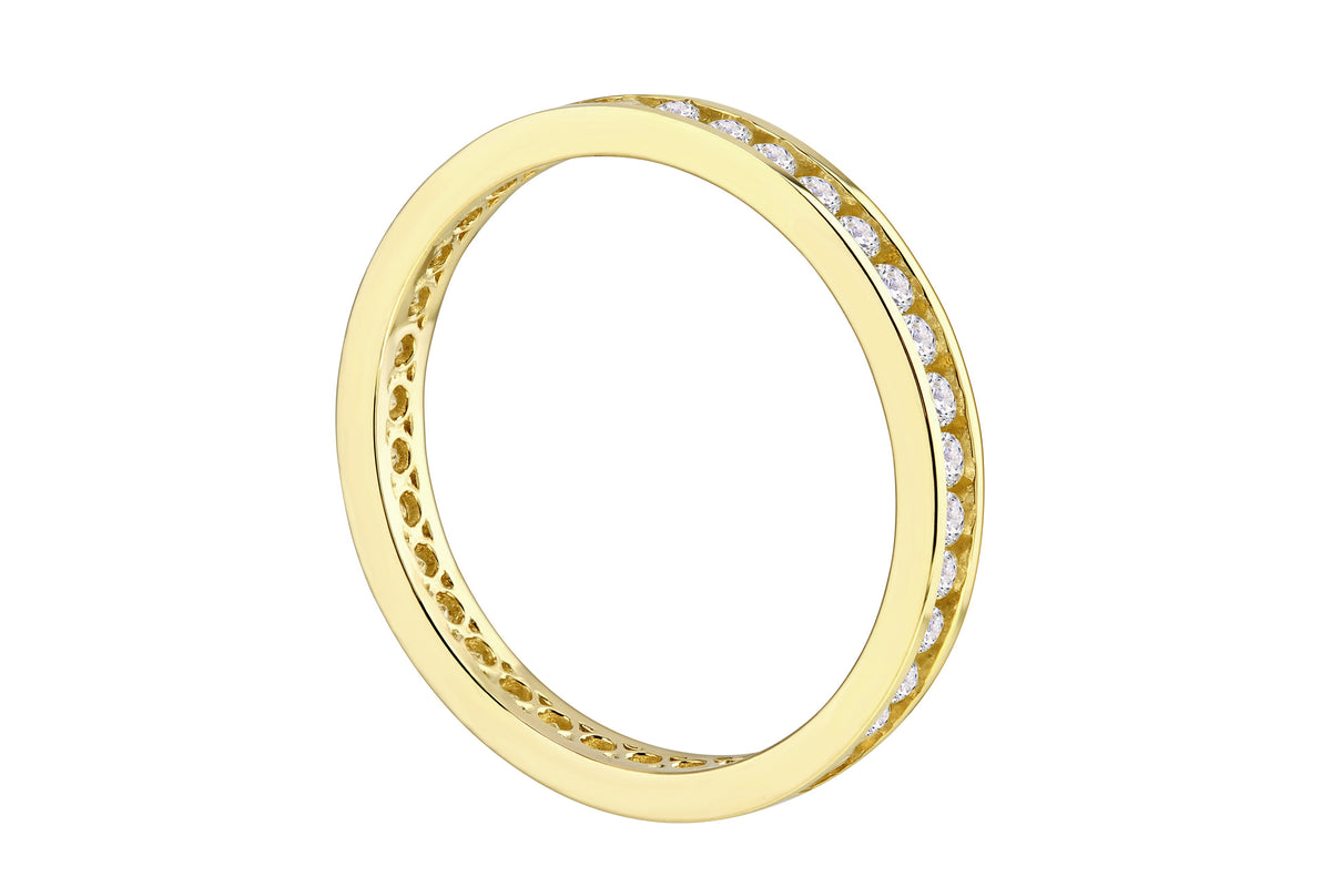 9ct Gold & Cubic Zirconia Eternity Band Ring