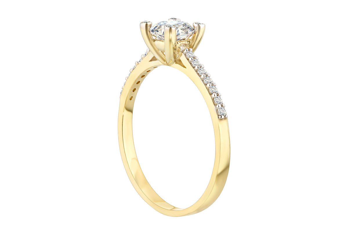 9ct Gold & Cubic Zirconia Solitaire Ring