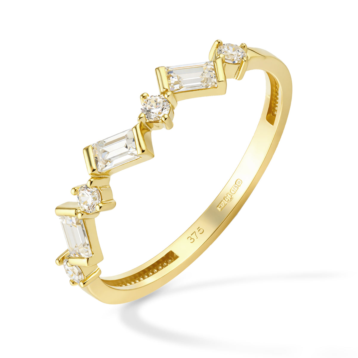 9ct Gold & Cubic Zirconia Band Ring