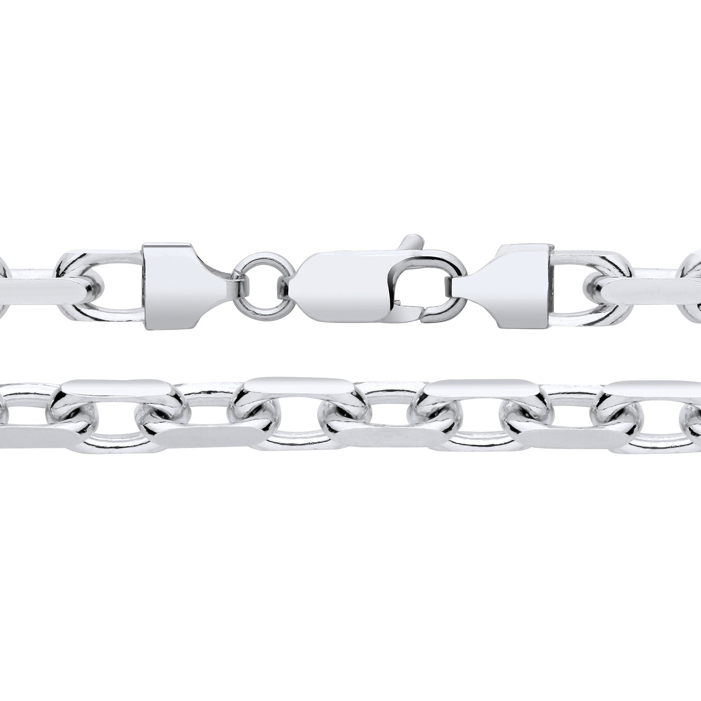 925 Silver 7" Oval Link Belcher Bracelet