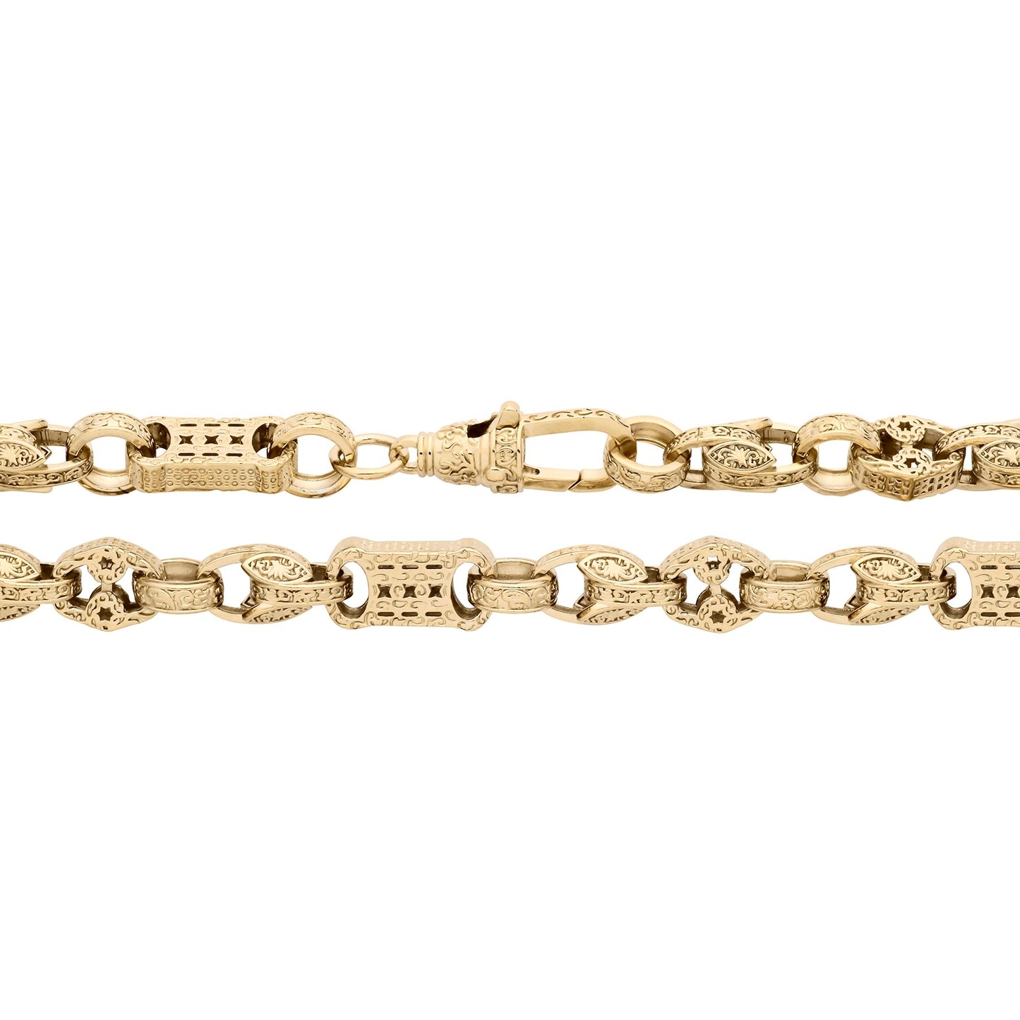 925 Silver Gold Plated 9" Star and Bar Bracelet