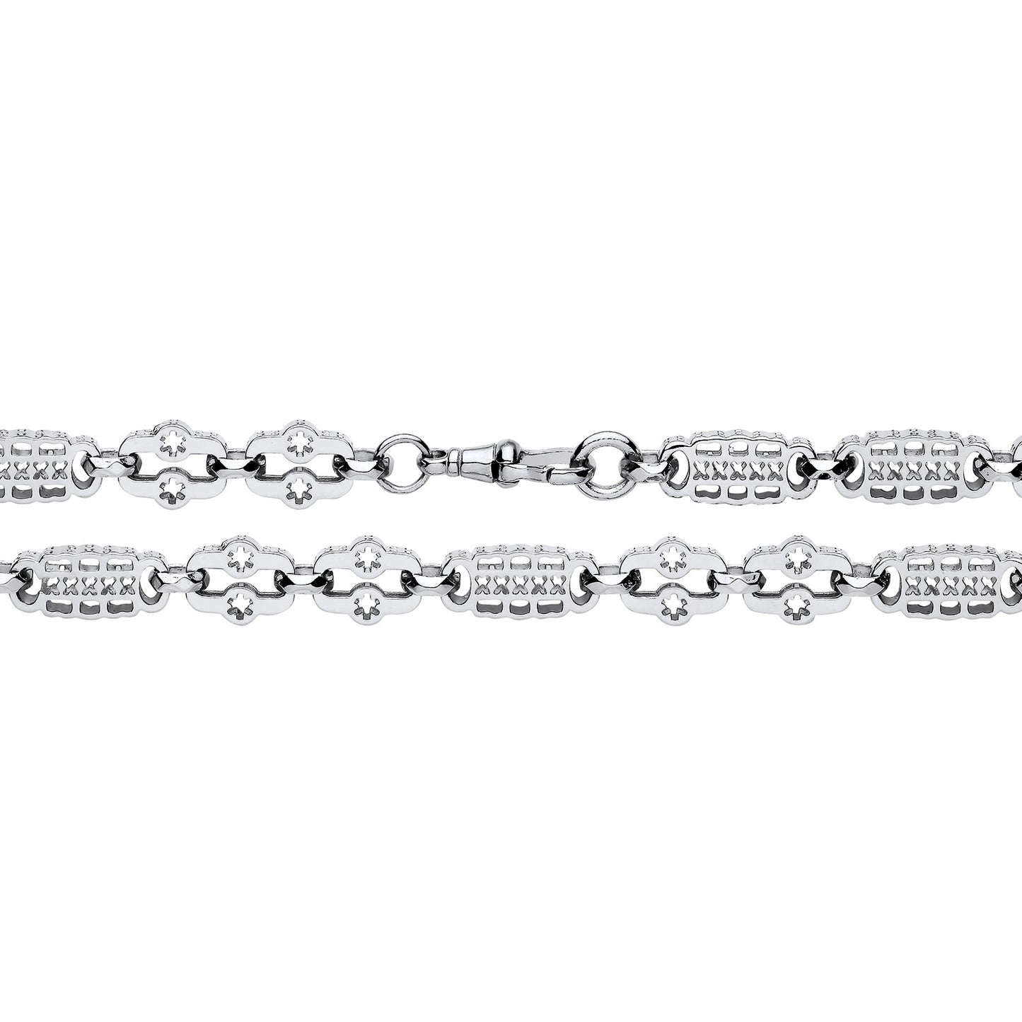 925 Silver 22" Star and Bar Chain