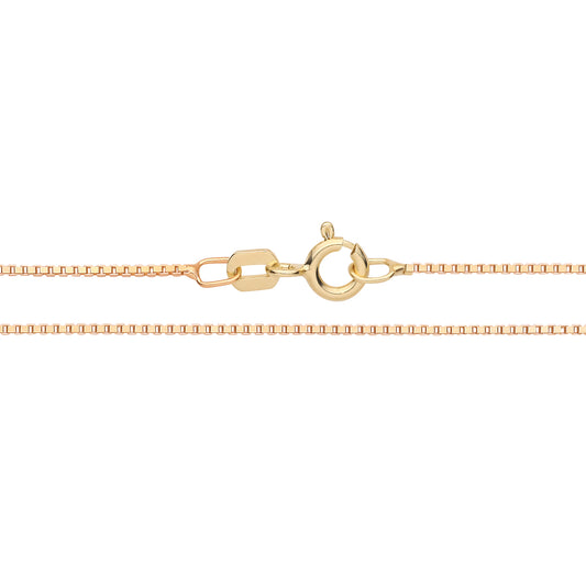 New 925 Silver Gold Plated 18" Box Chain with the link width 1mm