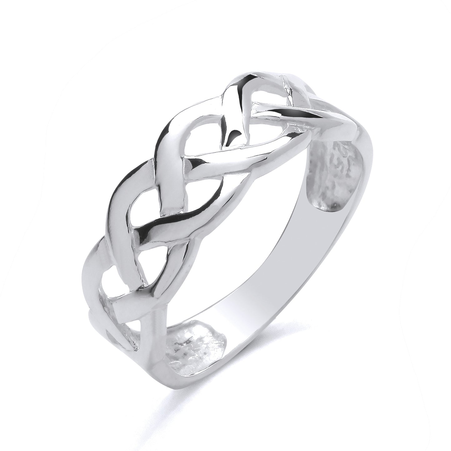 New 925 Silver Open Celtic Weave Band Ring in various sizes with the weight 2.70 grams. Ring Face 7mm