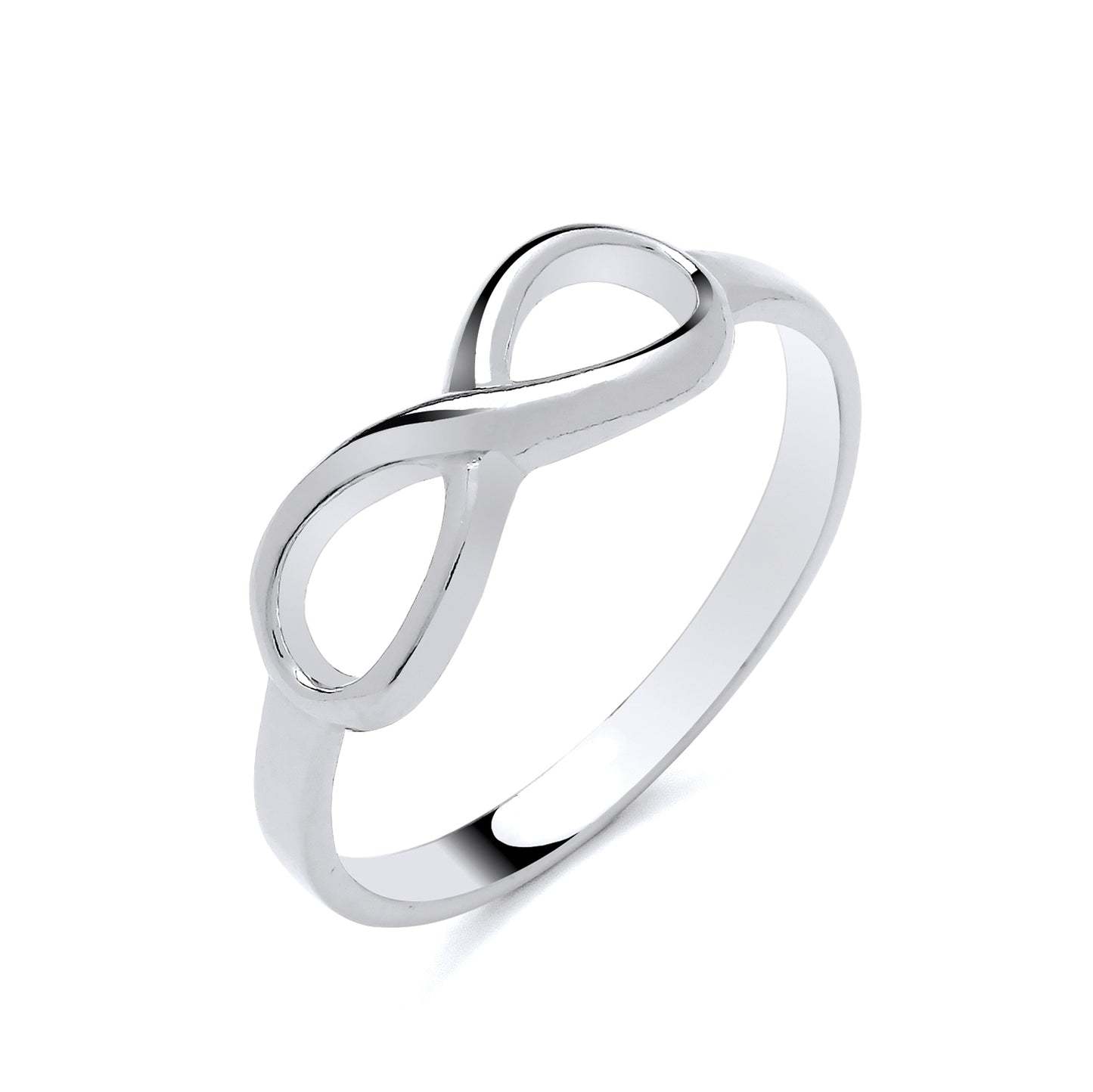 New 925 Silver Infinity Ring in various sizes with the weight 1.50 grams. Ring Face 14mm x 5.75mm