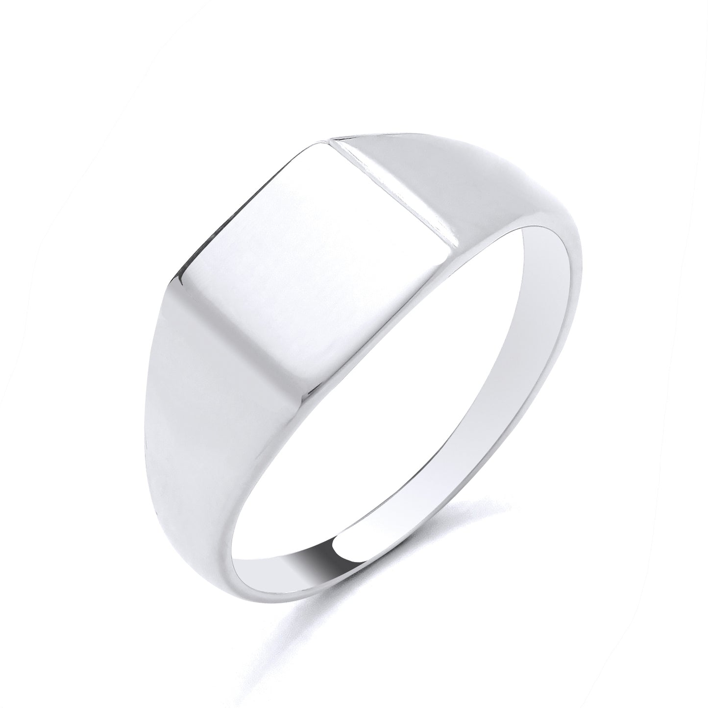 New 925 Silver Plain Square Signet Ring in various sizes with the weight 3.50 grams. Ring Face 9mm x 8.5mm